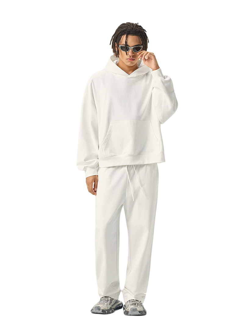 Mens Casual 56.44%Cotton 43.56%polyester Hoodie Sweatpants Set M8311-DK015