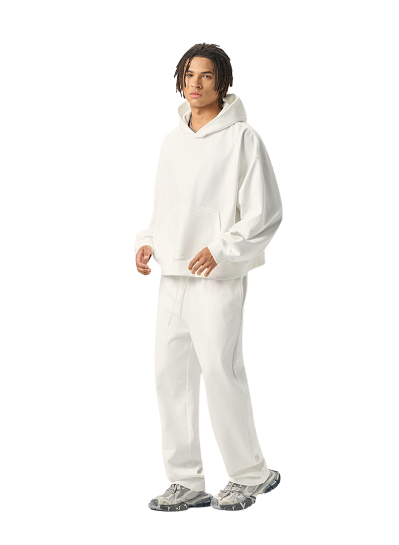 Mens Casual 56.44%Cotton 43.56%polyester Hoodie Sweatpants Set M8311-DK015