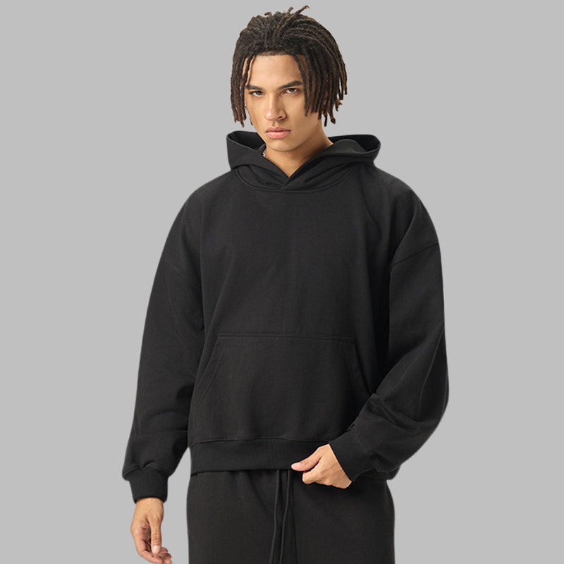 Mens Casual 56.44%Cotton 43.56%polyester Hoodie Sweatpants Set M8311-DK015