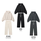 Mens Boxy Fit 50%cotton 50%polyester hoodie Sweatpants Set M8317-K7317 Set print logo 13