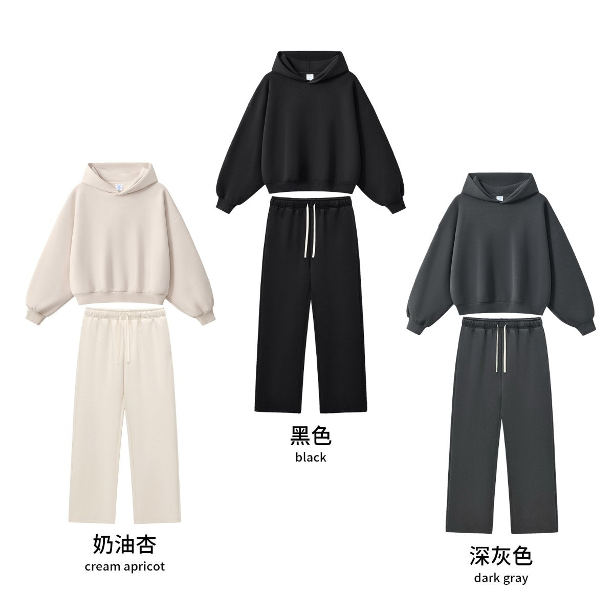 Mens Boxy Fit 50%cotton 50%polyester hoodie Sweatpants Set M8317-K7317 Set print logo 13