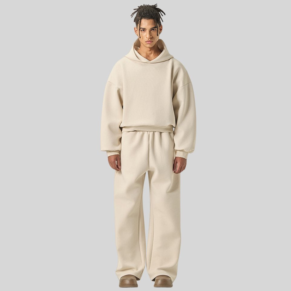 Mens Boxy Fit 50%cotton 50%polyester hoodie Sweatpants Set M8317-K7317 Set print logo 2