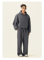 Mens Boxy Fit 50%cotton 50%polyester hoodie Sweatpants Set M8317-K7317 Set print logo 21