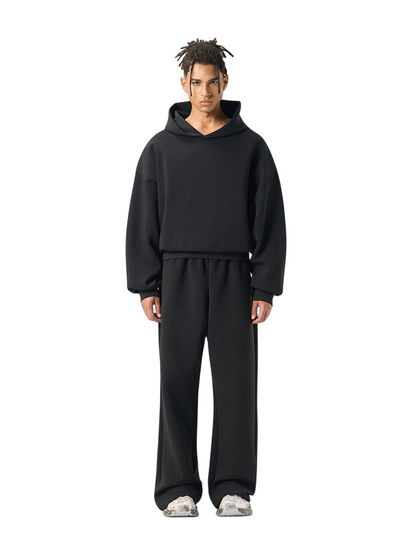Mens Boxy Fit 50%cotton 50%polyester hoodie Sweatpants Set M8317-K7317 - sweatpant print logo 13