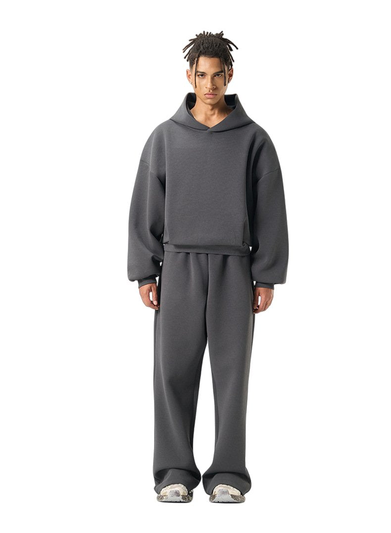Mens Boxy Fit 50%cotton 50%polyester hoodie Sweatpants Set M8317-K7317 - hoodie print logo 13