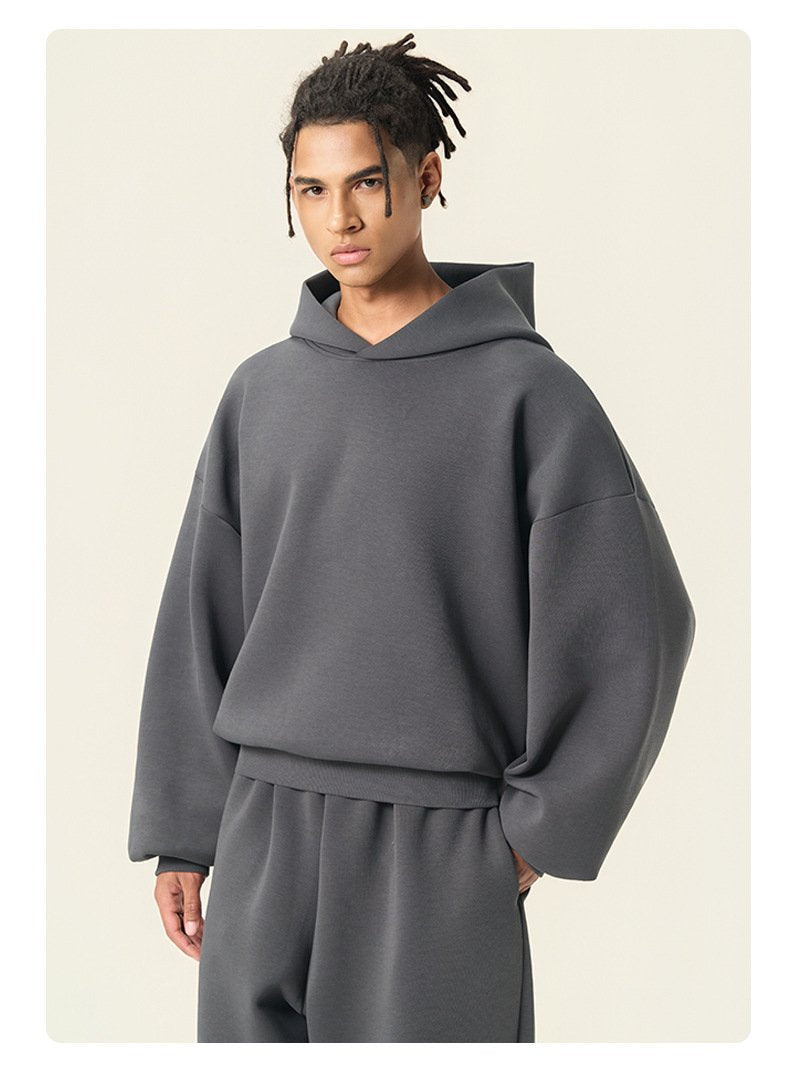 Mens Boxy Fit 50%cotton 50%polyester hoodie Sweatpants Set M8317-K7317 - hoodie print logo 14