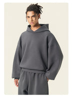 Mens Boxy Fit 50%cotton 50%polyester hoodie Sweatpants Set M8317-K7317 - hoodie print logo 14