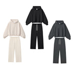 Mens Boxy Fit 50%cotton 50%polyester hoodie Sweatpants Set M8317-K7317 - sweatpant print logo 9