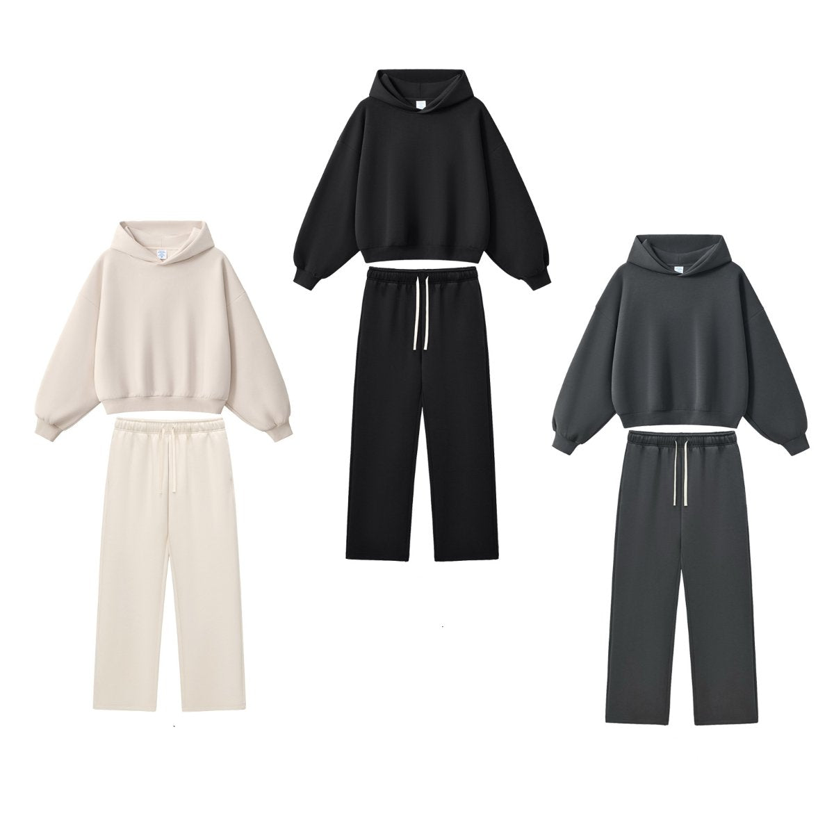 Mens Boxy Fit 50%cotton 50%polyester hoodie Sweatpants Set M8317-K7317 - sweatpant print logo 9