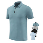 Mens Golf Workout 80% polyester 20% spandex Polo Shirt MB-411A001 print logo 1