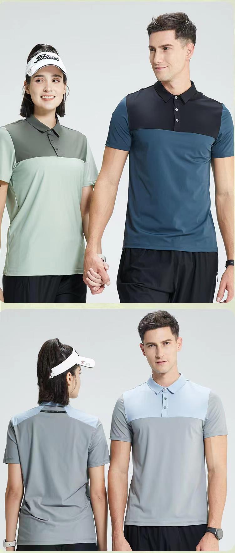 Mens Golf Sportswear 77% nylon 23% spandex Polo Shirt MB-411A005 print logo 17