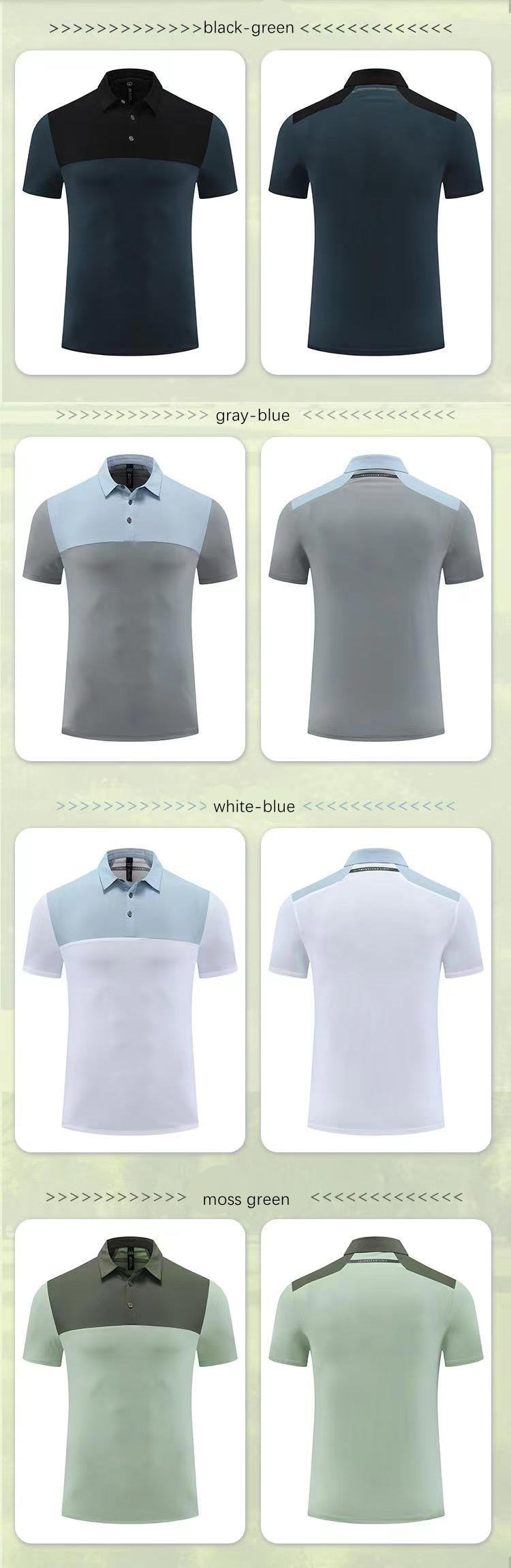 Mens Golf Sportswear 77% nylon 23% spandex Polo Shirt MB-411A005 print logo 13