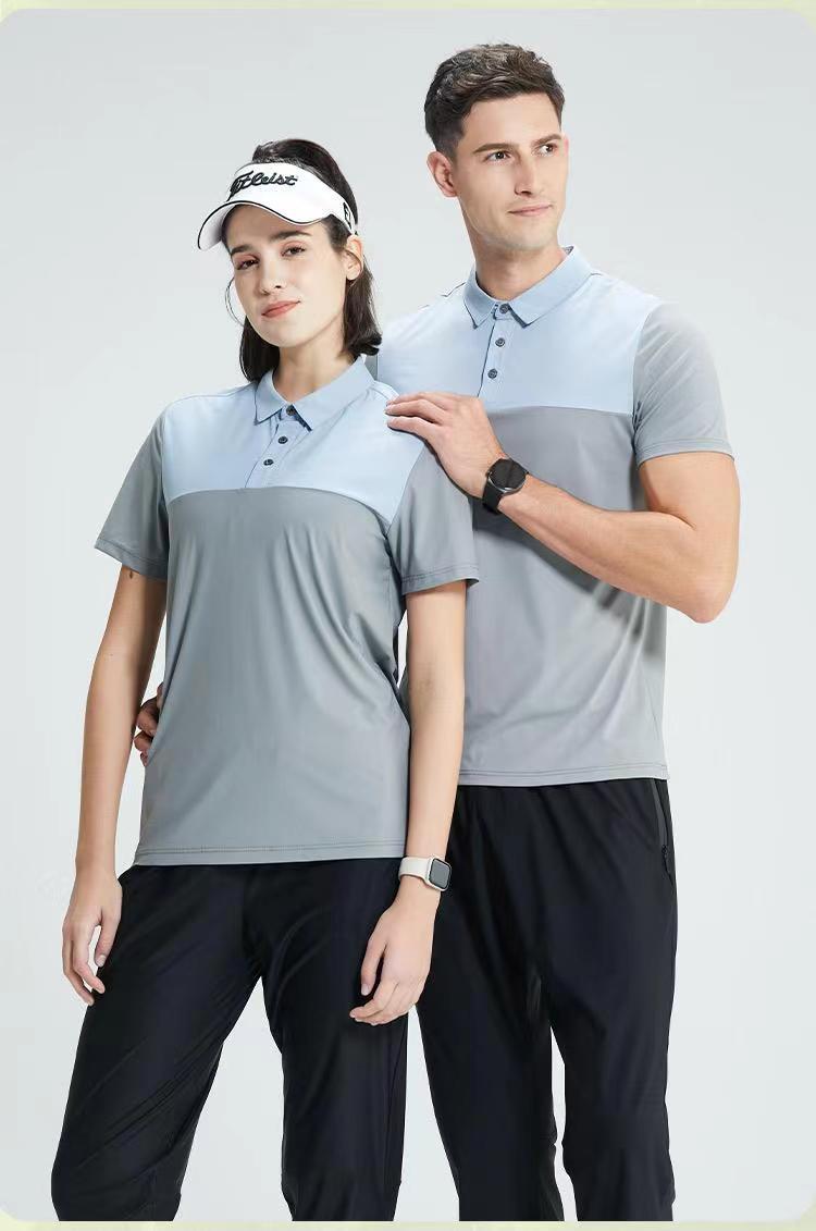 Mens Golf Sportswear 77% nylon 23% spandex Polo Shirt MB-411A005 print logo 18