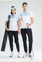 Mens Golf Sportswear 77% nylon 23% spandex Polo Shirt MB-411A005 print logo 15