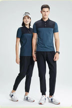 Mens Golf Sportswear 77% nylon 23% spandex Polo Shirt MB-411A005 print logo 19