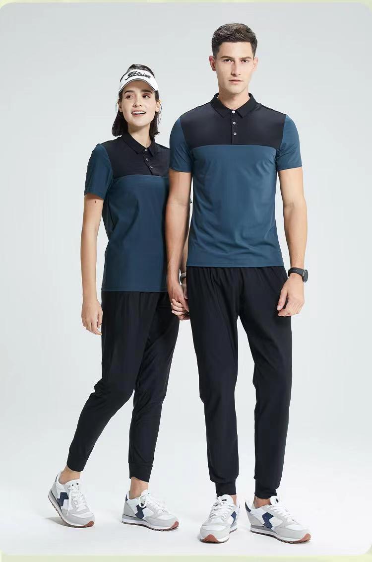 Mens Golf Sportswear 77% nylon 23% spandex Polo Shirt MB-411A005 print logo 19