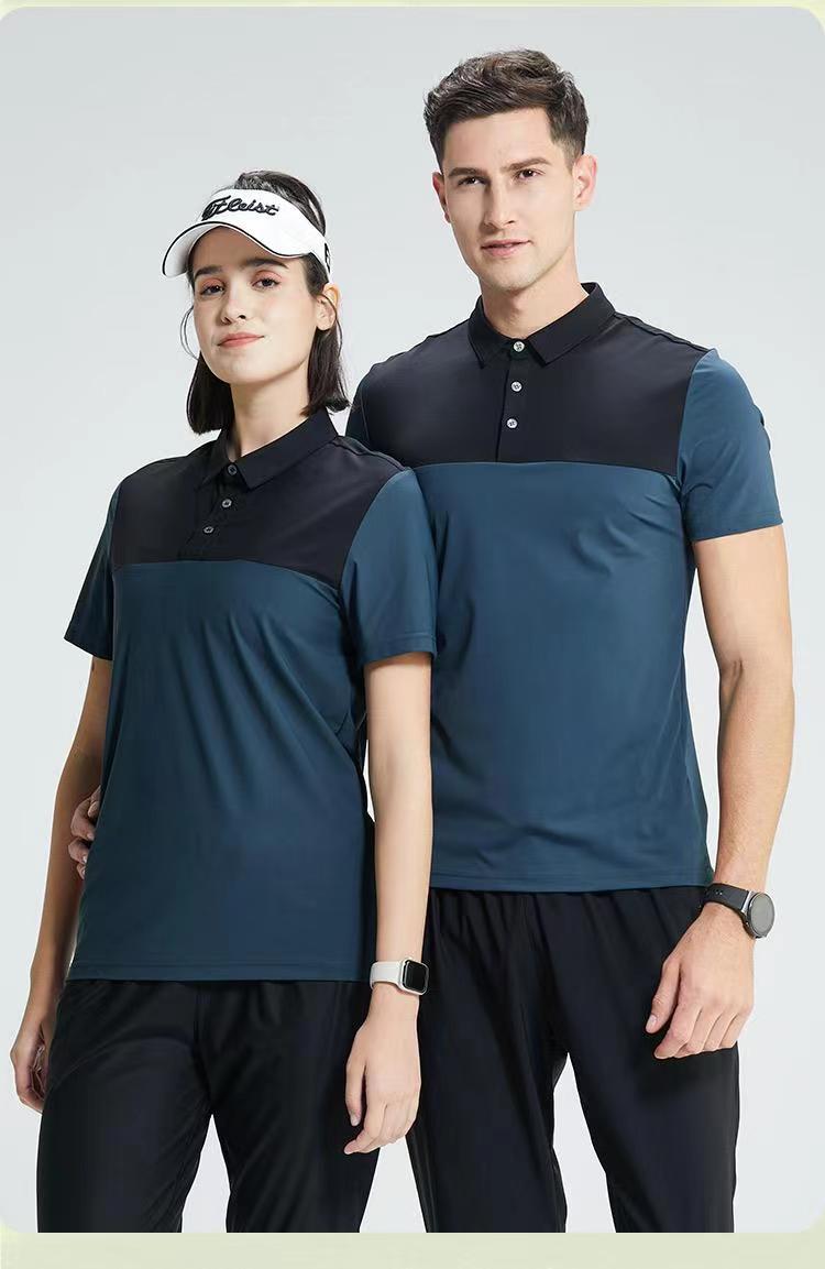 Mens Golf Sportswear 77% nylon 23% spandex Polo Shirt MB-411A005 print logo 20