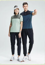 Mens Golf Sportswear 77% nylon 23% spandex Polo Shirt MB-411A005 print logo 16
