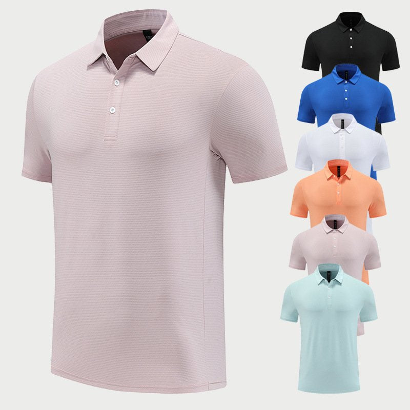 Mens Fitness Workout 90% polyester 10% spandex Polo Shirt MB-R510 print logo 1