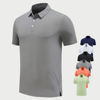 Mens Sports Fitness 88% polyester 12% spandex Polo Shirt MB-R513 print logo 1