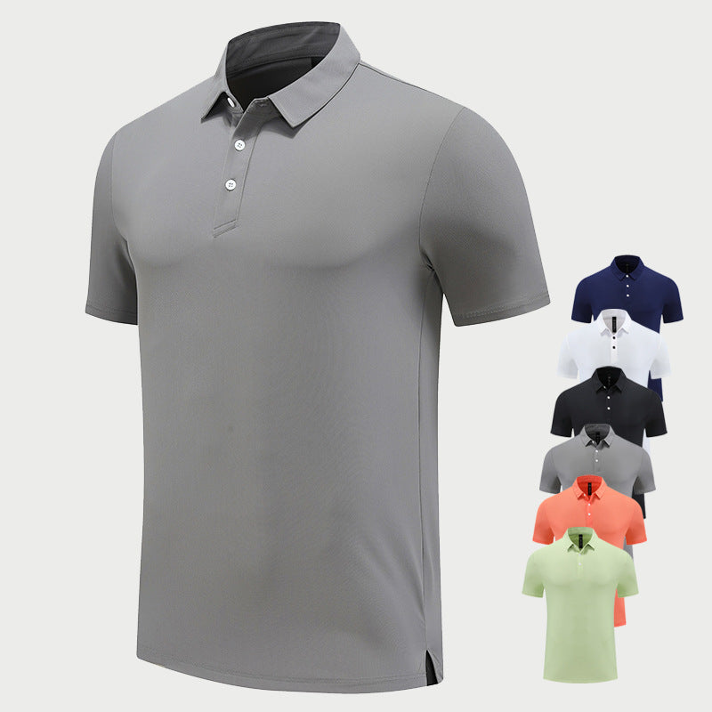 Mens Sports Fitness 88% polyester 12% spandex Polo Shirt MB-R513 print logo 1