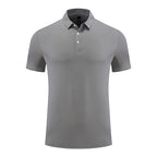 Mens Sports Fitness 88% polyester 12% spandex Polo Shirt MB-R513 print logo 6