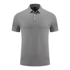 Mens Sports Fitness 88% polyester 12% spandex Polo Shirt MB-R513 print logo 18