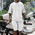 Mens Oversized Streetwear 90% polyester 10% spandex tshirt and shorts set MS-2282 print logo 42