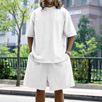 Mens Oversized Streetwear 90% polyester 10% spandex tshirt and shorts set MS-2282 print logo 13