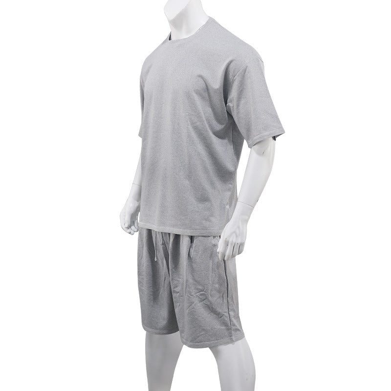 Mens Oversized Streetwear 90% polyester 10% spandex tshirt and shorts set MS-2282 print logo 34