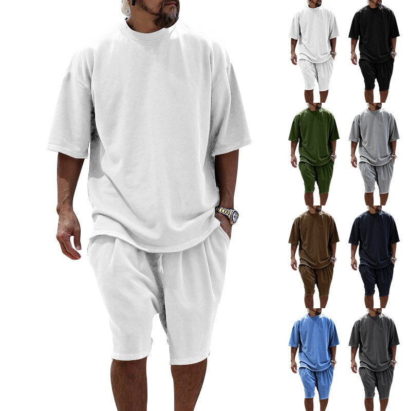 Mens Oversized Streetwear 90% polyester 10% spandex tshirt and shorts set MS-2282 print logo 18