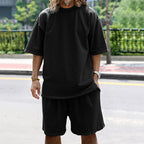 Mens Oversized Streetwear 90% polyester 10% spandex tshirt and shorts set MS-2282 print logo 54