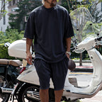 Mens Oversized Streetwear 90% polyester 10% spandex tshirt and shorts set MS-2282 print logo 70