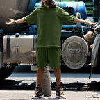 Mens Oversized Streetwear 90% polyester 10% spandex tshirt and shorts set MS-2282 print logo 62