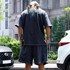 Mens Oversized Streetwear 90% polyester 10% spandex tshirt and shorts set MS-2282 print logo 67
