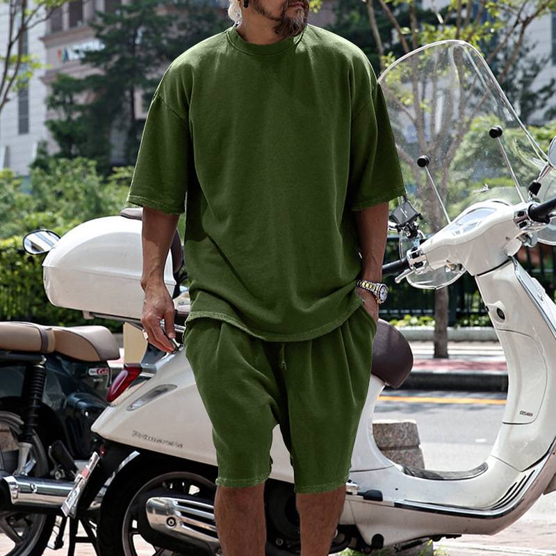 Mens Oversized Streetwear 90% polyester 10% spandex tshirt and shorts set MS-2282 print logo 63