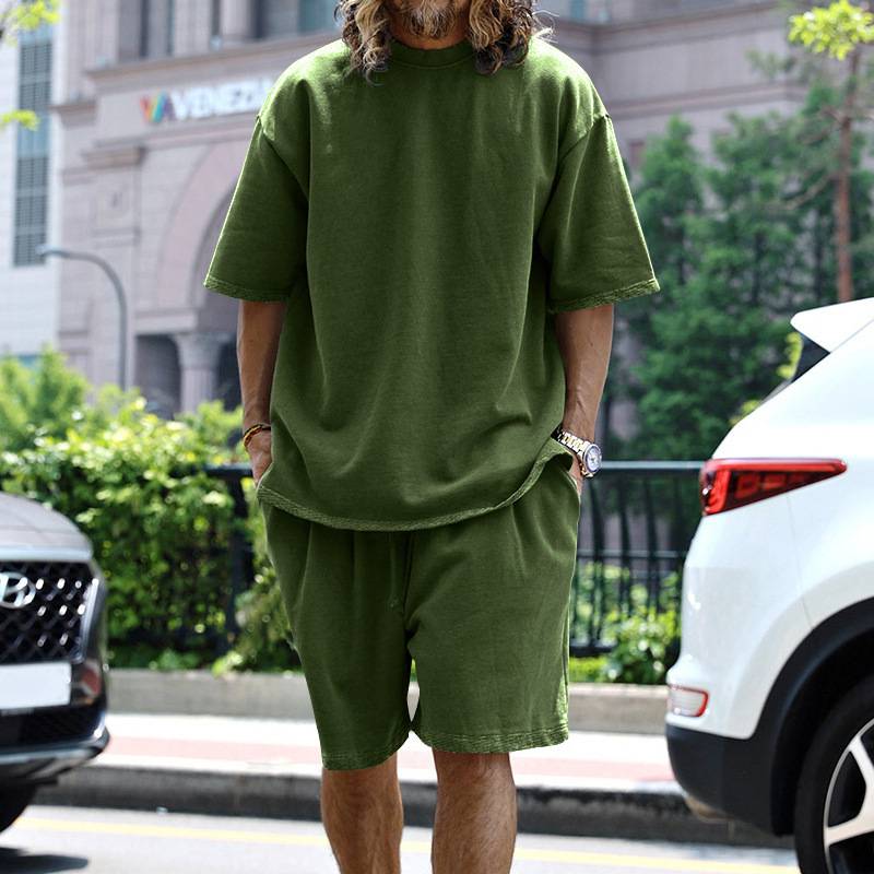 Mens Oversized Streetwear 90% polyester 10% spandex tshirt and shorts set MS-2282 print logo 59