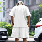 Mens Oversized Streetwear 90% polyester 10% spandex tshirt and shorts set MS-2282 print logo 39