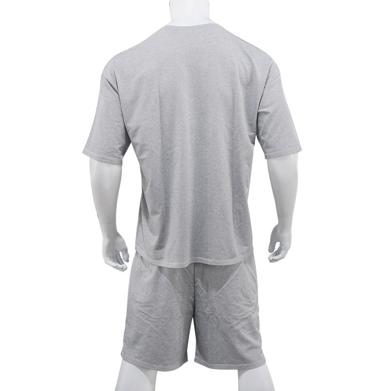Mens Oversized Streetwear 90% polyester 10% spandex tshirt and shorts set MS-2282 print logo 35
