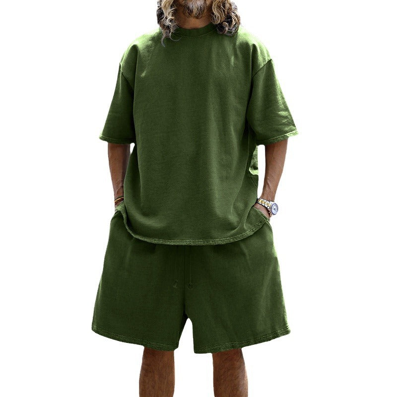 Mens Oversized Streetwear 90% polyester 10% spandex tshirt and shorts set MS-2282 print logo 15
