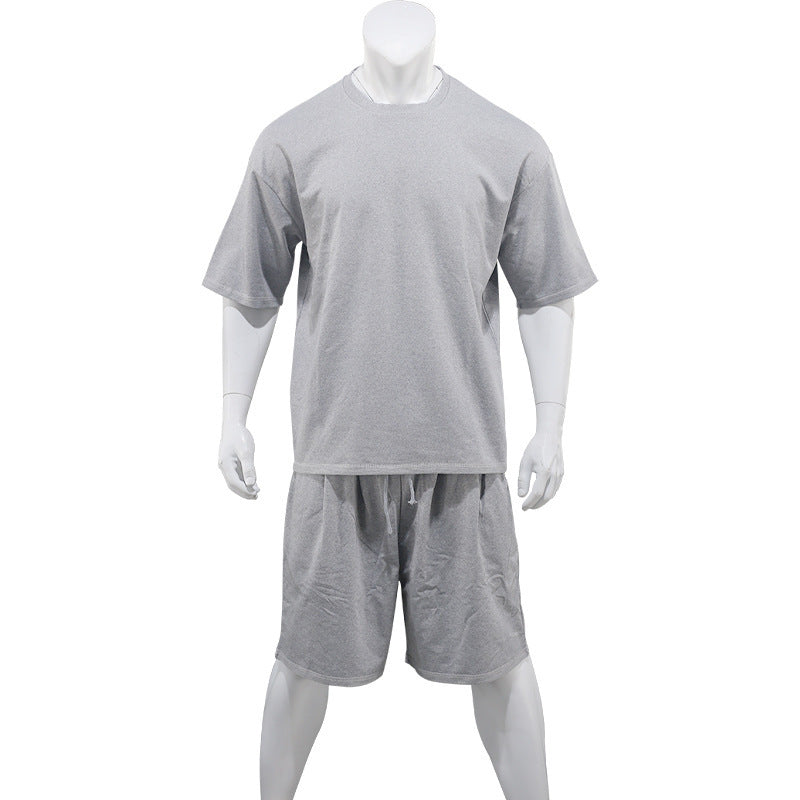 Mens Oversized Streetwear 90% polyester 10% spandex tshirt and shorts set MS-2282 print logo 33