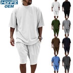 Mens Oversized Streetwear 90% polyester 10% spandex tshirt and shorts set MS-2282 print logo 17