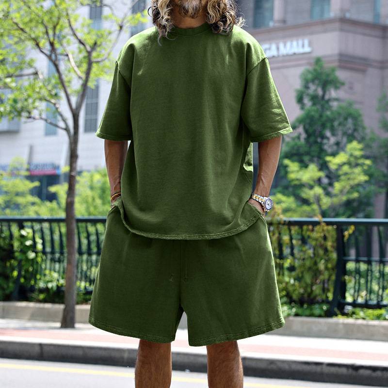 Mens Oversized Streetwear 90% polyester 10% spandex tshirt and shorts set MS-2282 print logo 57