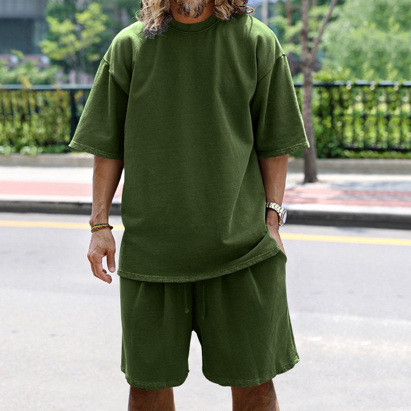 Mens Oversized Streetwear 90% polyester 10% spandex tshirt and shorts set MS-2282 print logo 61