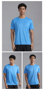 Custom 80GSM 100%polyester Lightweight Men's running shirts MT2401 print logo 19