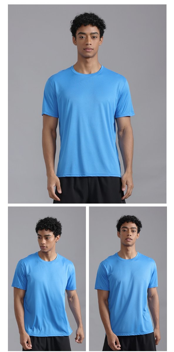Custom 80GSM 100%polyester Lightweight Men's running shirts MT2401 print logo 19