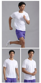 Custom 80GSM 100%polyester Lightweight Men's running shirts MT2401 print logo 20