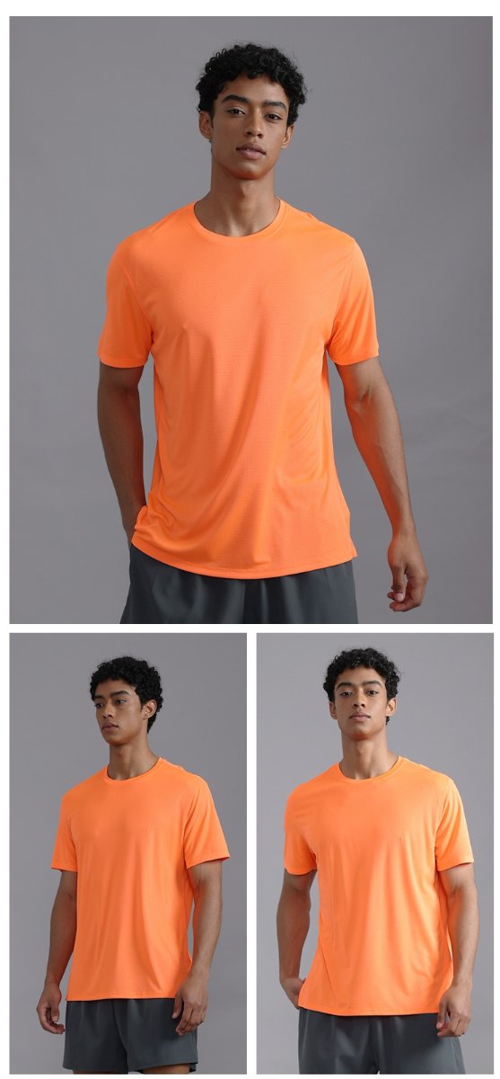 Custom 80GSM 100%polyester Lightweight Men's running shirts MT2401 print logo 16