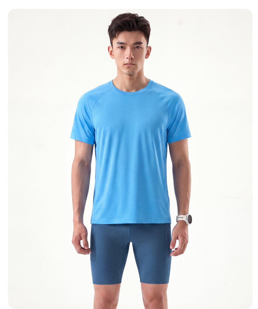 Custom 92%polyester 8%spandex Men's running shirts MT260 print logo 28