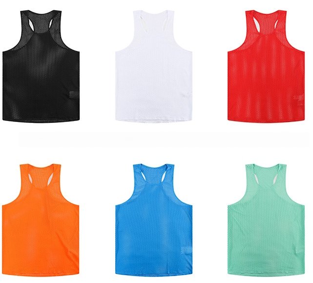 Custom 80GSM 100%polyester Lightweight Men's Running Singlet MV2402 print logo 9